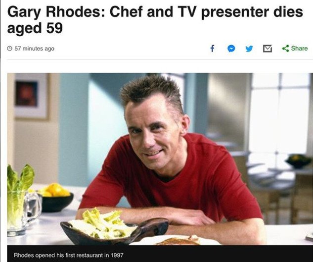 Zemřel známý šéfkuchař Gary Rhodes