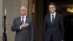 Britský ministr obrany Gavin Williamson s americkým protějškem Jamesem Mattisem