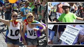 Duhový průvod homosexuálů: Prahou prošly tisíce lidí