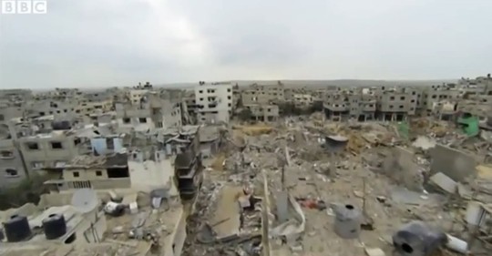 Dron natočil zkázu Gazy
