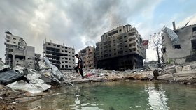 Město Gaza: Následky izraelského bombardování (10. 10. 2023).