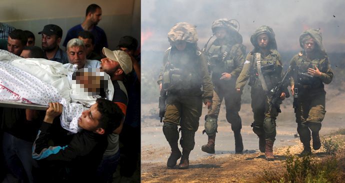 Izraelští vojáci zabili 58 Palestinců, včetně osmiměsíční holčičky.