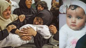 Pohřeb osmiměsíční Lajly Ghandúrové, která zemřela při palestinských protestech.