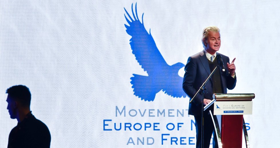 Nizozemský politik a předseda Strany pro svobodu Geert Wilders v Praze