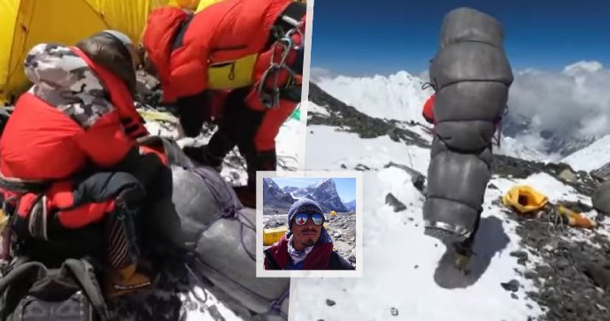 Mont Everest : Un Sherpa transportant un alpiniste gelé mourant !