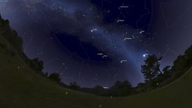 Meteorický roj Geminid, který je aktuálně pozorovatelný na obloze.