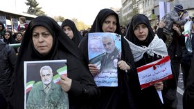 Smutek za zabitého generála Solejmáního v Íránu (6.1.2020)