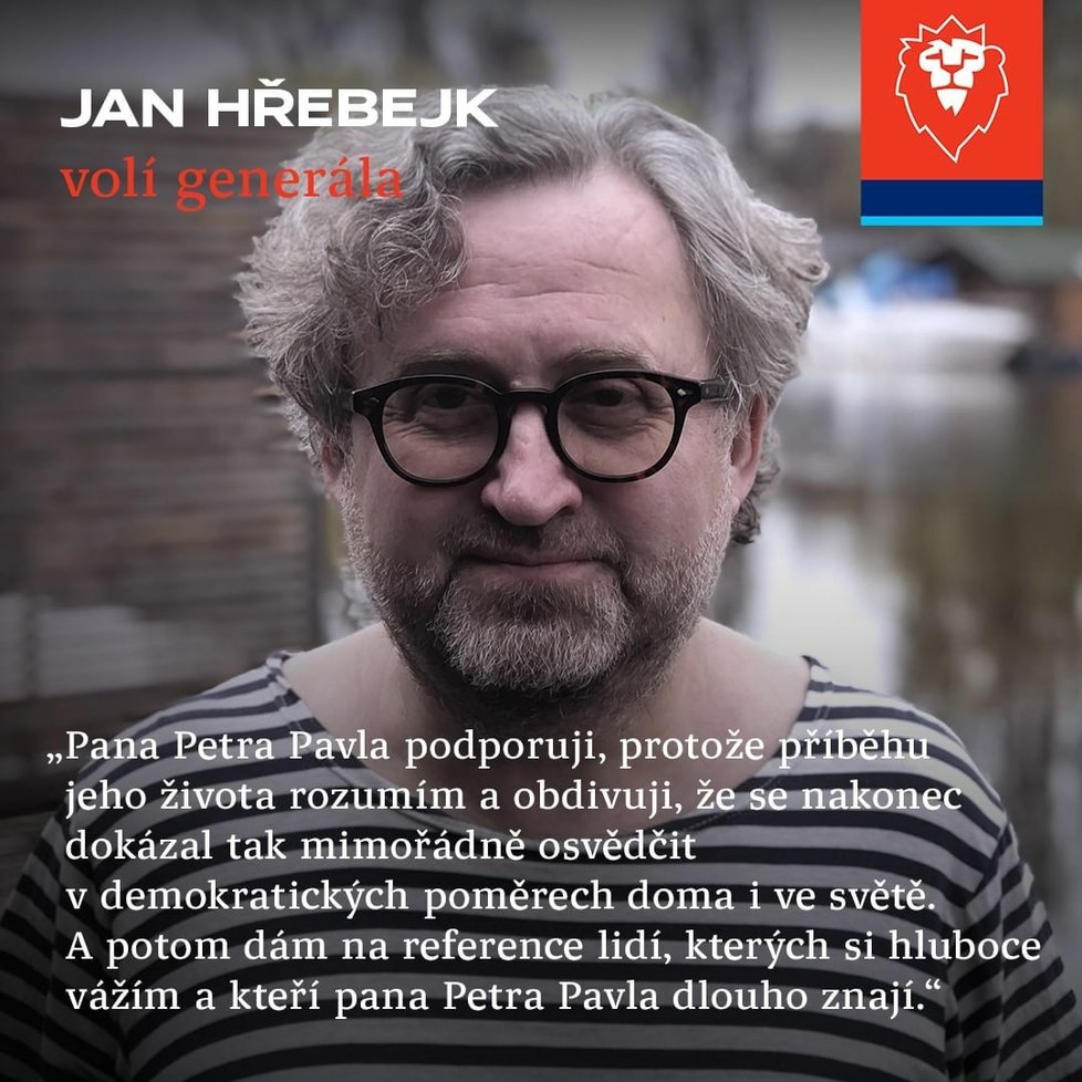 Jan Hřebejk podpořil generála Pavla