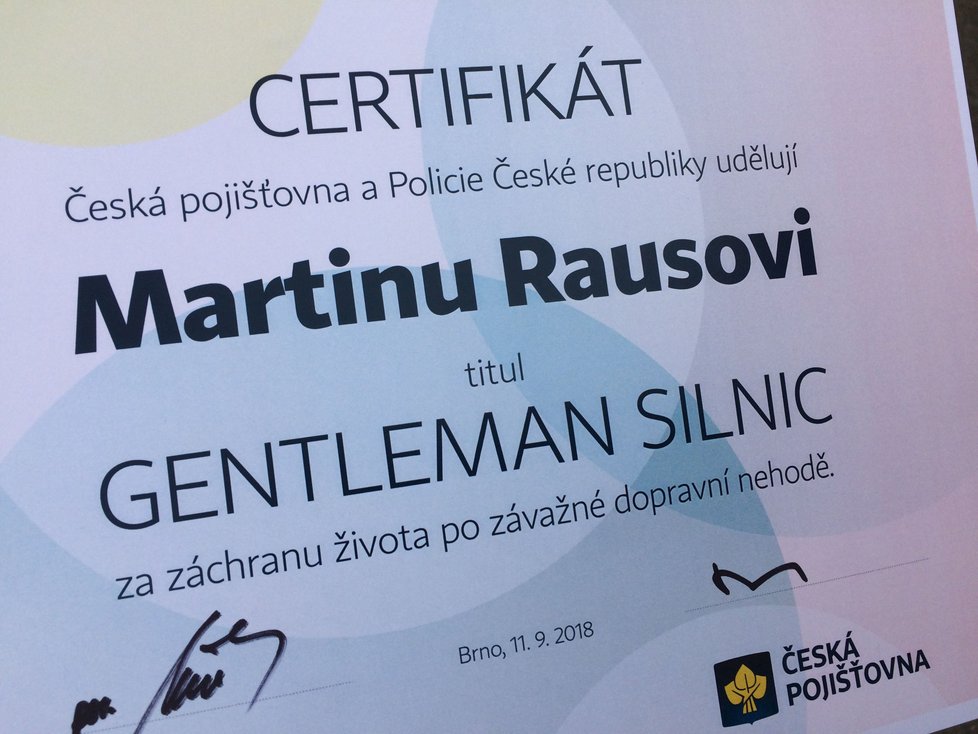 Ocenění pro brněnského hasiče Martina Rause