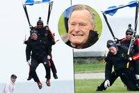 Z nebe letí exprezident: Bush starší oslavil 90 let seskokem. Opravdu se mu to líbilo?