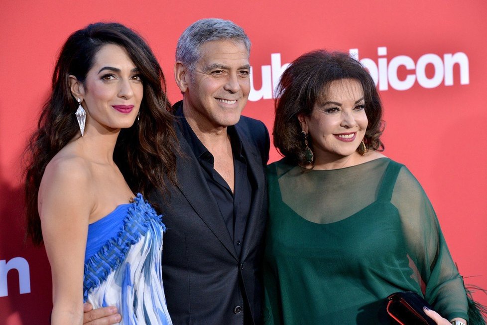 George Clooney s manželkou Amal a tchyní Bariou