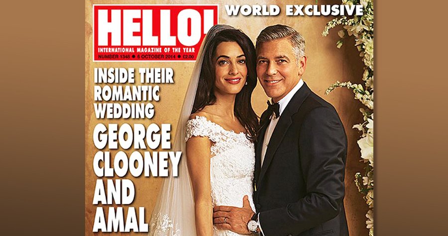 První svatební fotky ze svatby George Clooneyho ukazují pár v zamilvoaném rozmaru.