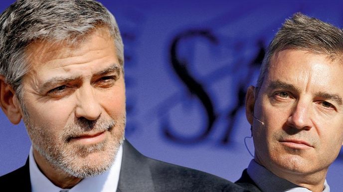 George Clooney (vlevo) a Daniel Loeb