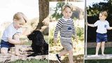 Nové narozeninové fotky prince George (3): O zmrzlinu se dělil se psem a balancoval na houpačce