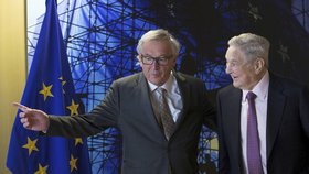 George Soros a šéf Evropské komise Jean-Claude Juncker