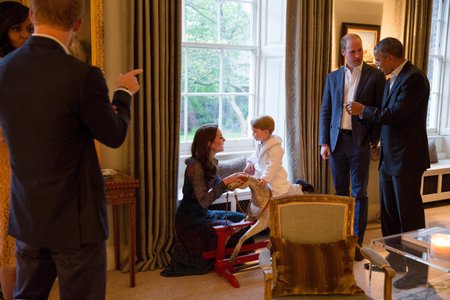 Obamovi u Willa a Kate v Kensingtonském paláci, 2016