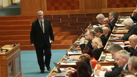Aleš Gerloch v rámci své nominace na ústavního soudce předstoupil s krátkým projevem (20. 3. 2018)