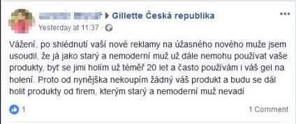 Reakce Čechů na českém facebookovém profilu značky