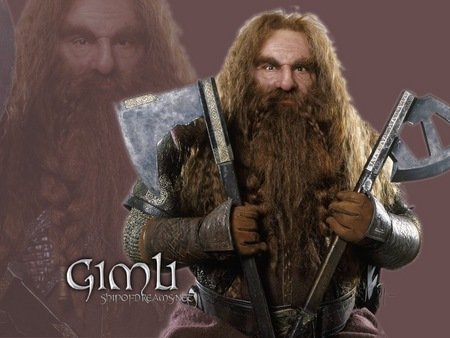 Trpaslík Gimli z Pána prstenů