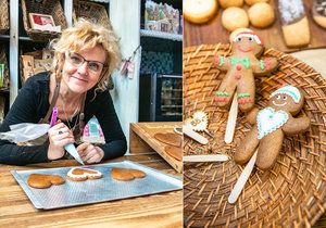 Hanka perníčky den co den peče a zdobí v Gingerbread museu už šest let. Práci zbožňuje, protože každý den může tvořit pokaždé něco jiného.