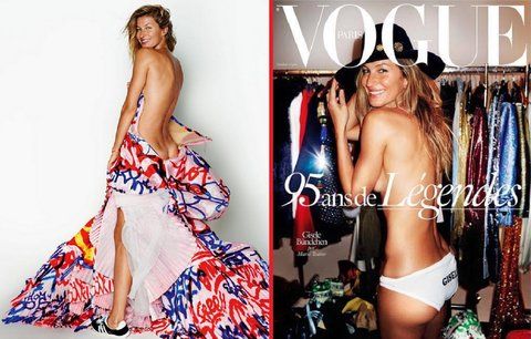 Božská Gisele na obálce Vogue jen v kalhotkách