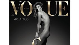 Nahota jí sluší: Modelka Gisele Bündchen na obálce Vogue