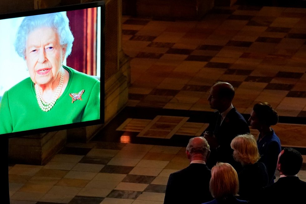 Slavnostní recepce na COP26 v Glasgow: Delegáti všech zemí sledují projev britské královny Alžběty II. (1.11.2021)