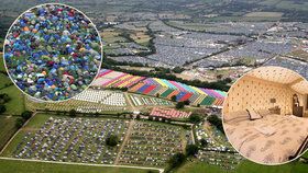 Stanové peklo v Glastonbury: Desetitisíce lidí se tísní ve stanovém městečku, boháči mají luxusní jurtu.