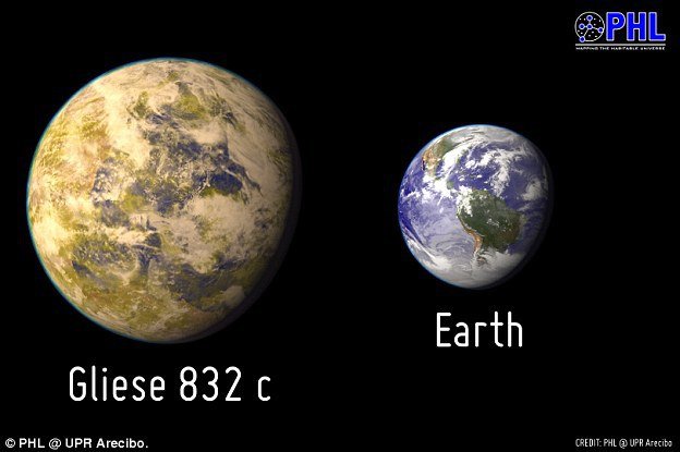 Gliese 832c je pětkrát těžší než Země. Vegetace by mohla být fialová a černá.