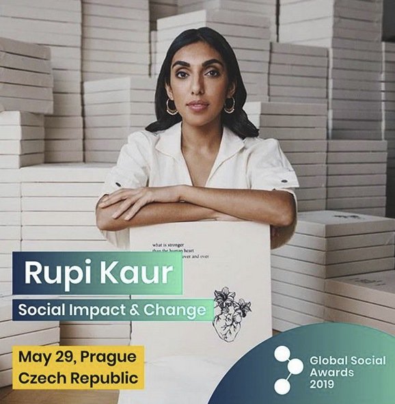 Global Social Awards 2019 - Rupi Kaur