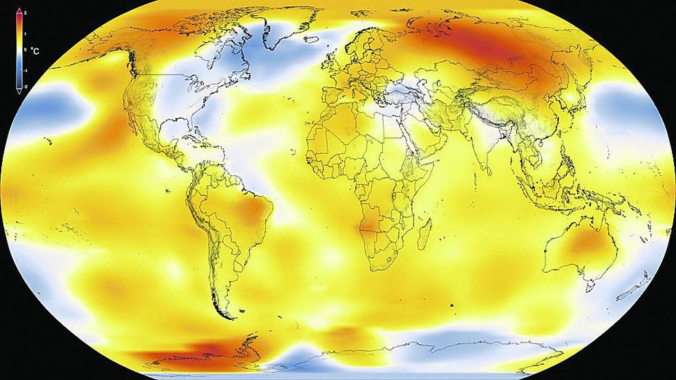 NASA publikovalo snímky globálního oteplování rok 1990.