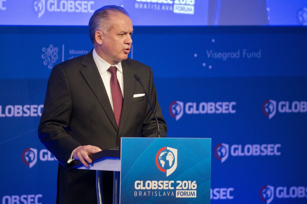 Slovenský prezident Andrej Kiska na konferenci GlobSec 2016 v Bratislavě