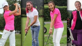 České krásky se hodily do růžového gala a vyrazily na lekce golfu.