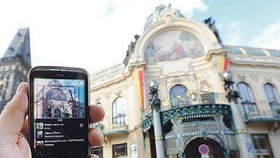 U Obecního domu nám aplikace nabídla stránky o Municipal house Prague i uměleckého stylu Art Nouveau