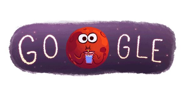 Google přichystal vtipný Doodle k objevu tekuté vody na Marsu.