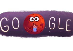 Google přichystal vtipný Doodle k objevu tekuté vody na Marsu.