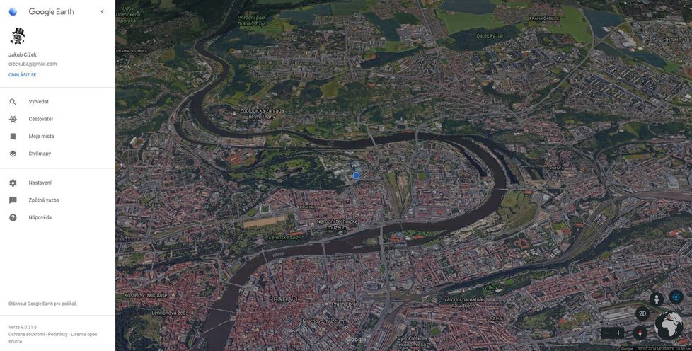 Nový Google Earth pro Chrome