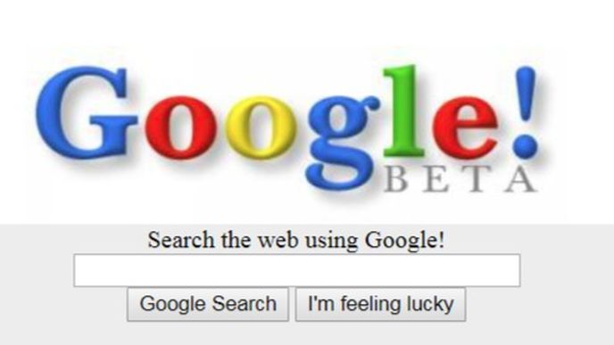 Úvodní stránka Googlu v lednu roku 1999