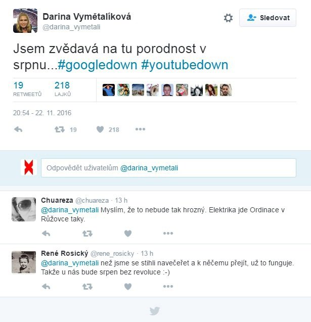 Vtípek na výpadek Google z Twitteru