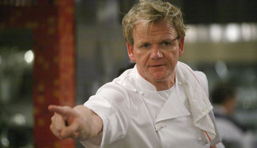 Gordon Ramsey jako horkokrevný šéf.