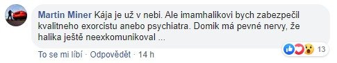 Reakce sledujících na facebookový příspěvek kardinála Duky týkající se pohřbu Karla Gotta se státními poctami.