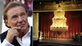 Karel Gott měl při premiéře Fantoma Opery obavy, nad hlavou mu totiž letěl 250kilový lustr!