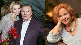 Karel Gott s manželkou a Kamila Magálová