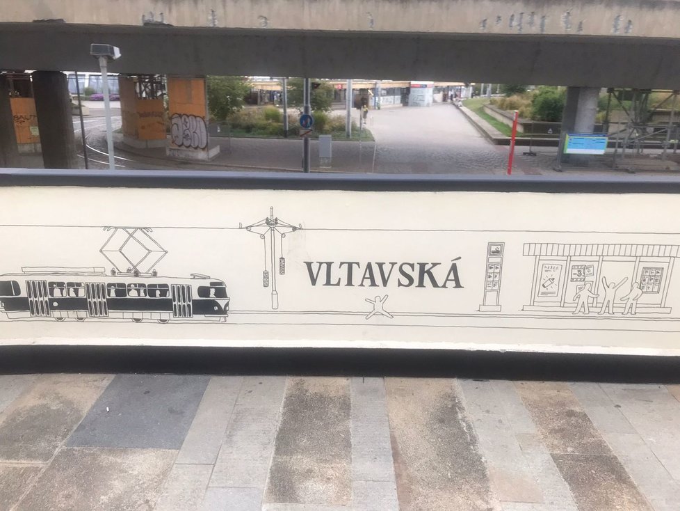 Krásné graffiti u Vltavské