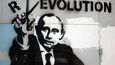 Grafitti zobrazující tehdejšího ruského premiéra a prezidentského kandidáta Vladimíra Putina v Moskvě, 3. března 2012.