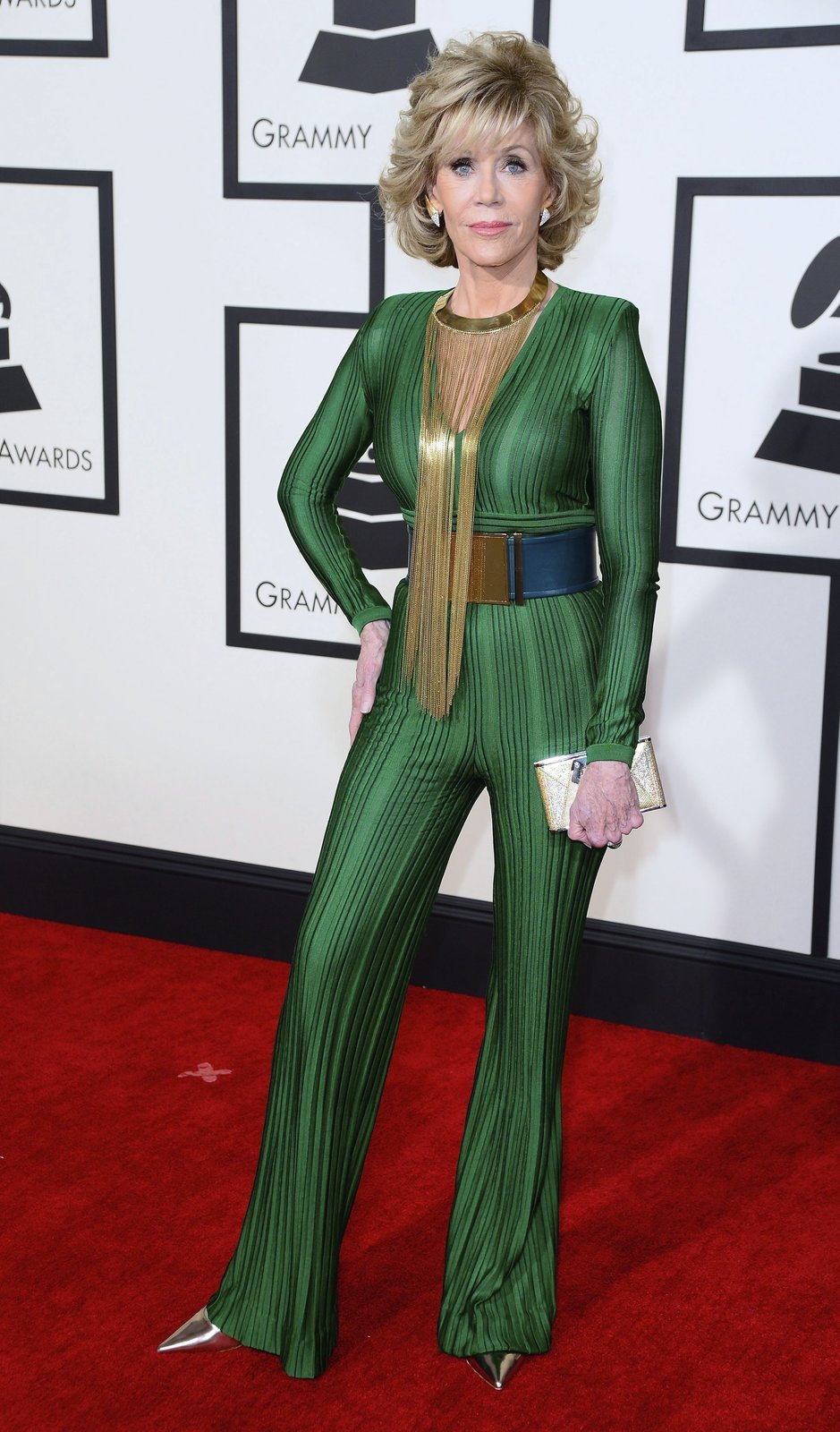 Zelený model Jane Fonda.