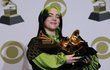 Zpěvačka Billie Eilish na předávání cen Grammy 2020