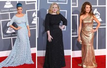Kdo byl hvězdou Grammy? Baculka Adele, modrá Katy Perry, nebo nestárnoucí doktorka Quinnová?