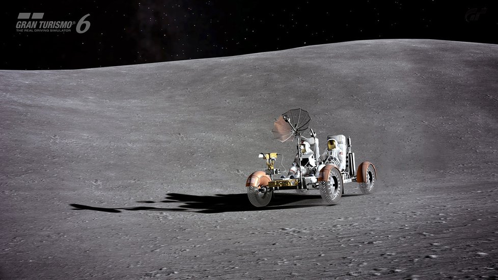 Ano, v Gran Turismu 6 se můžete projet i po Měsíci v lunárním vozítku.
