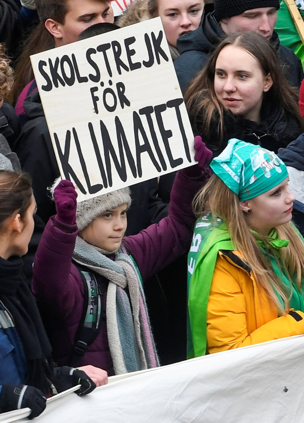 Greta Thurnberg na demonstraci v Hamburku